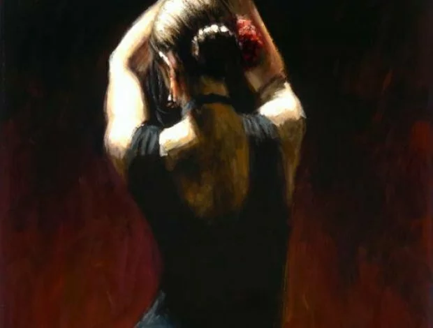 thumbs flamenco dancer in black dress 535x708 Художник Fabian Perez