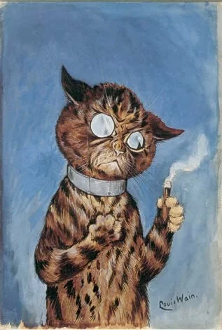 thumbs wain cat smoking a cigar Художник Louis William Wain и его кошки