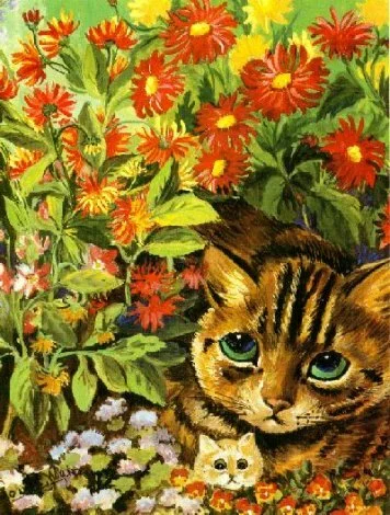 thumbs wain flower cats Художник Louis William Wain и его кошки
