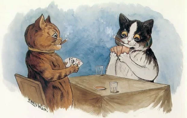 thumbs wein catpoker Художник Louis William Wain и его кошки