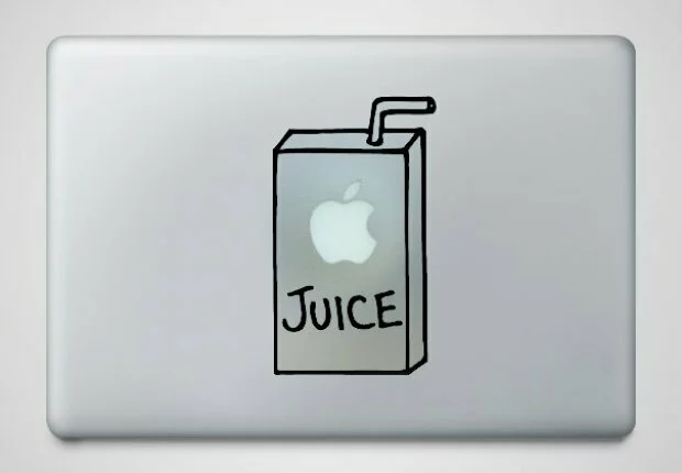 thumbs cool macbook stickers apple juice Авторские наклейки на MacBook