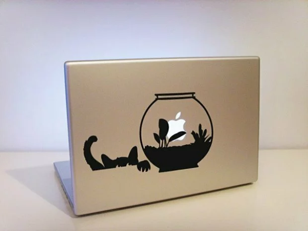 thumbs cool macbook stickers cat aquarium Авторские наклейки на MacBook